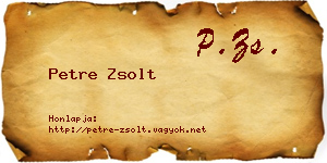 Petre Zsolt névjegykártya